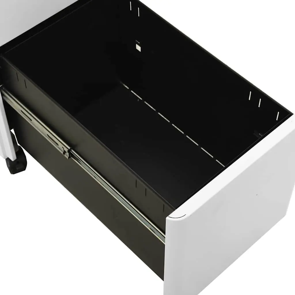 Steel Mobile File Cabinet 3 Drawer Locking Grey Compact Size 30x45x59cm