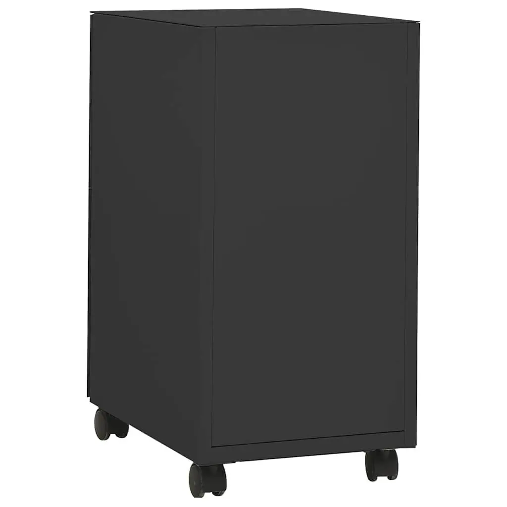 Mobile File Cabinet Steel Anthracite 3 Drawer with Lock