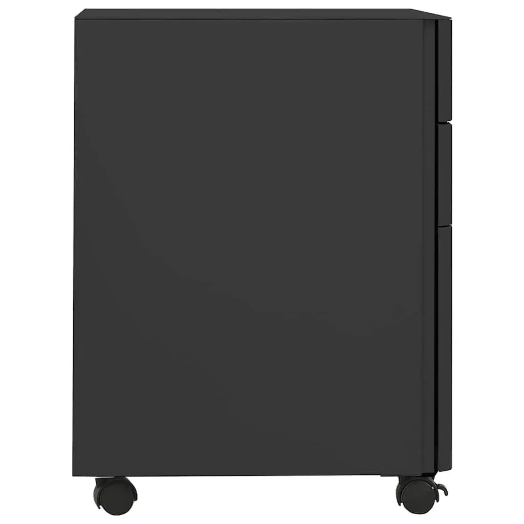 Mobile File Cabinet Steel Anthracite 3 Drawer with Lock