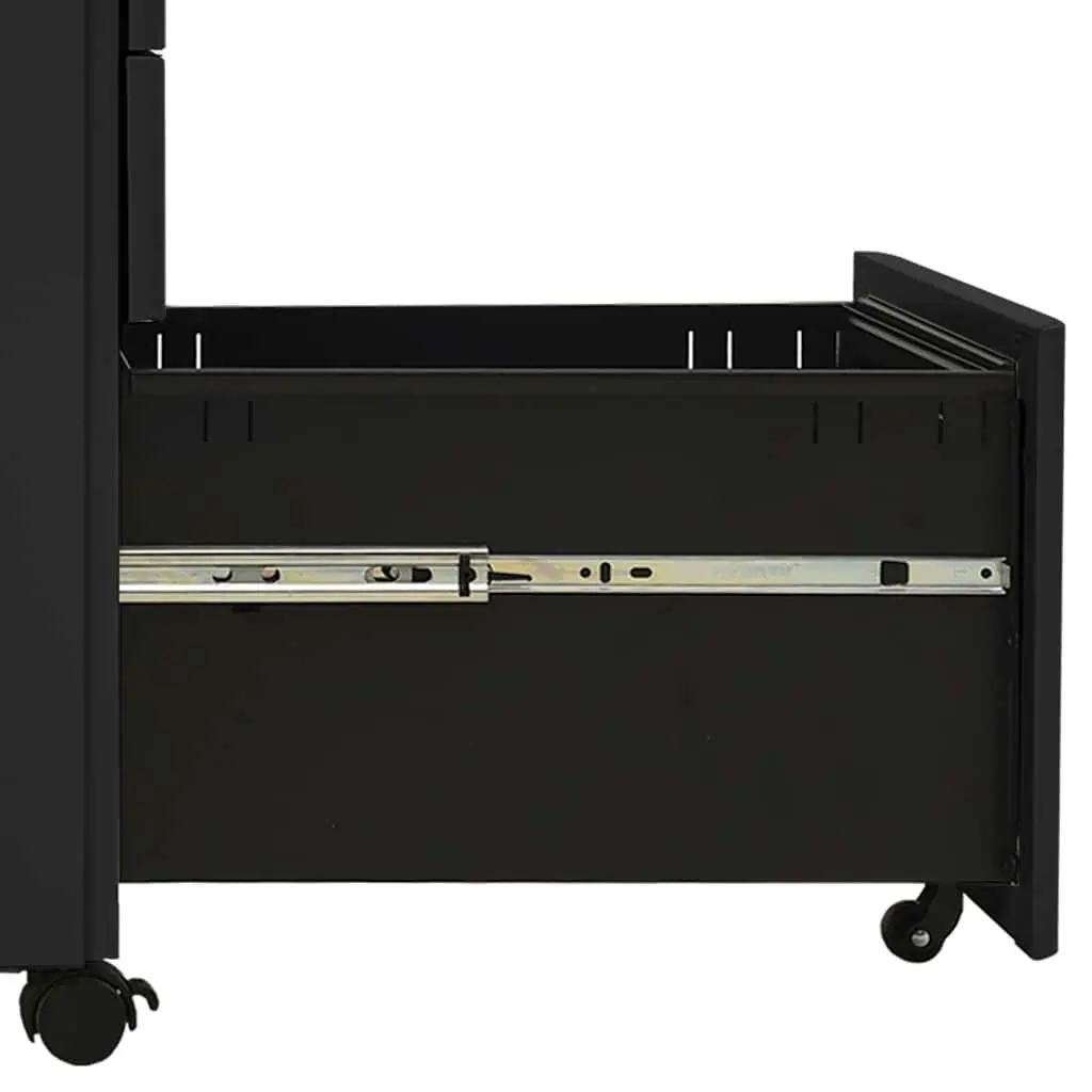 Mobile File Cabinet Steel Anthracite 3 Drawer with Lock