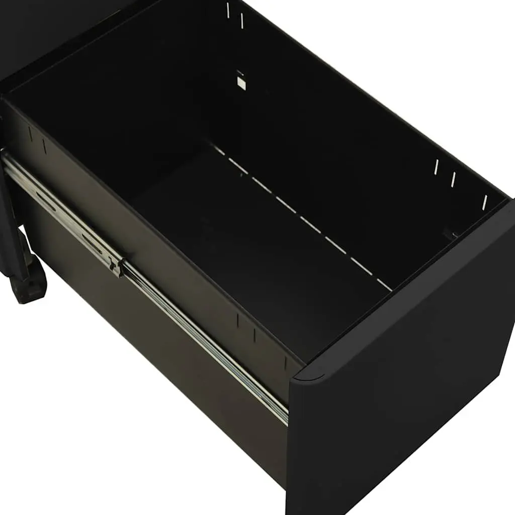 Mobile File Cabinet Steel Anthracite 3 Drawer with Lock