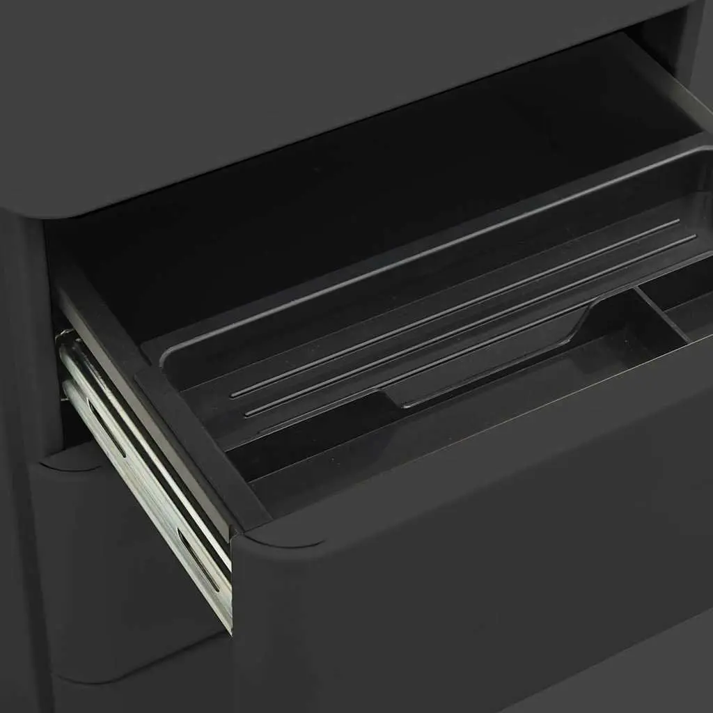 Mobile File Cabinet Steel Anthracite 3 Drawer with Lock