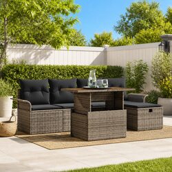 Your Friendly 6-Piece Grey Garden Sofa Set Awaits