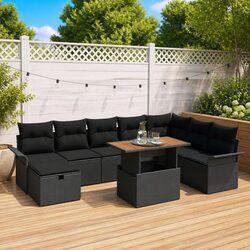 Your New Favorite Outdoor Sofa Set - 9 pcs Black Rattan