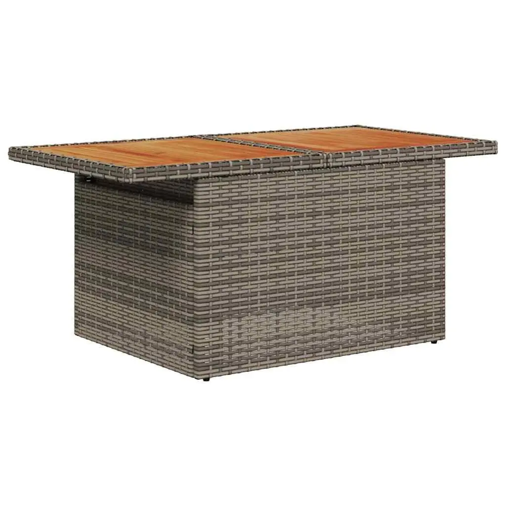 Garden Sofa Set 9 pcs Grey Poly Rattan Modular Outdoor Furniture with Cushions