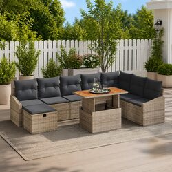Charming 9-Piece Outdoor Modular Sofa Set
