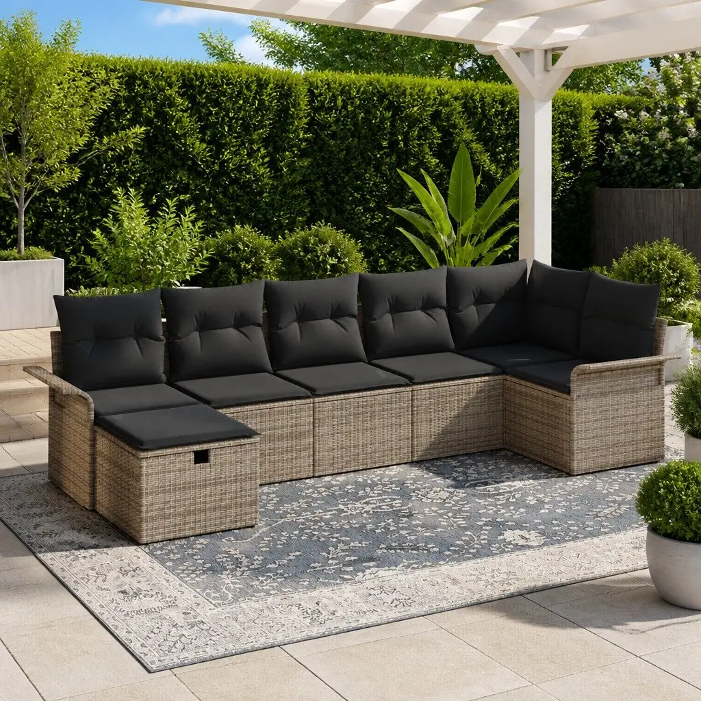 7-Piece Garden Sofa Set with Cushions