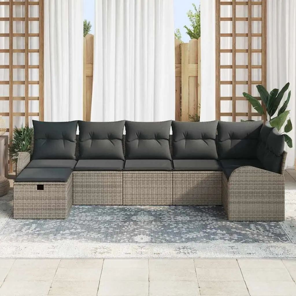 7-Piece Grey Garden Sofa Set
