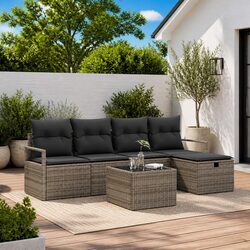 Friendly 6-Piece Modular Grey Outdoor Sofa Set