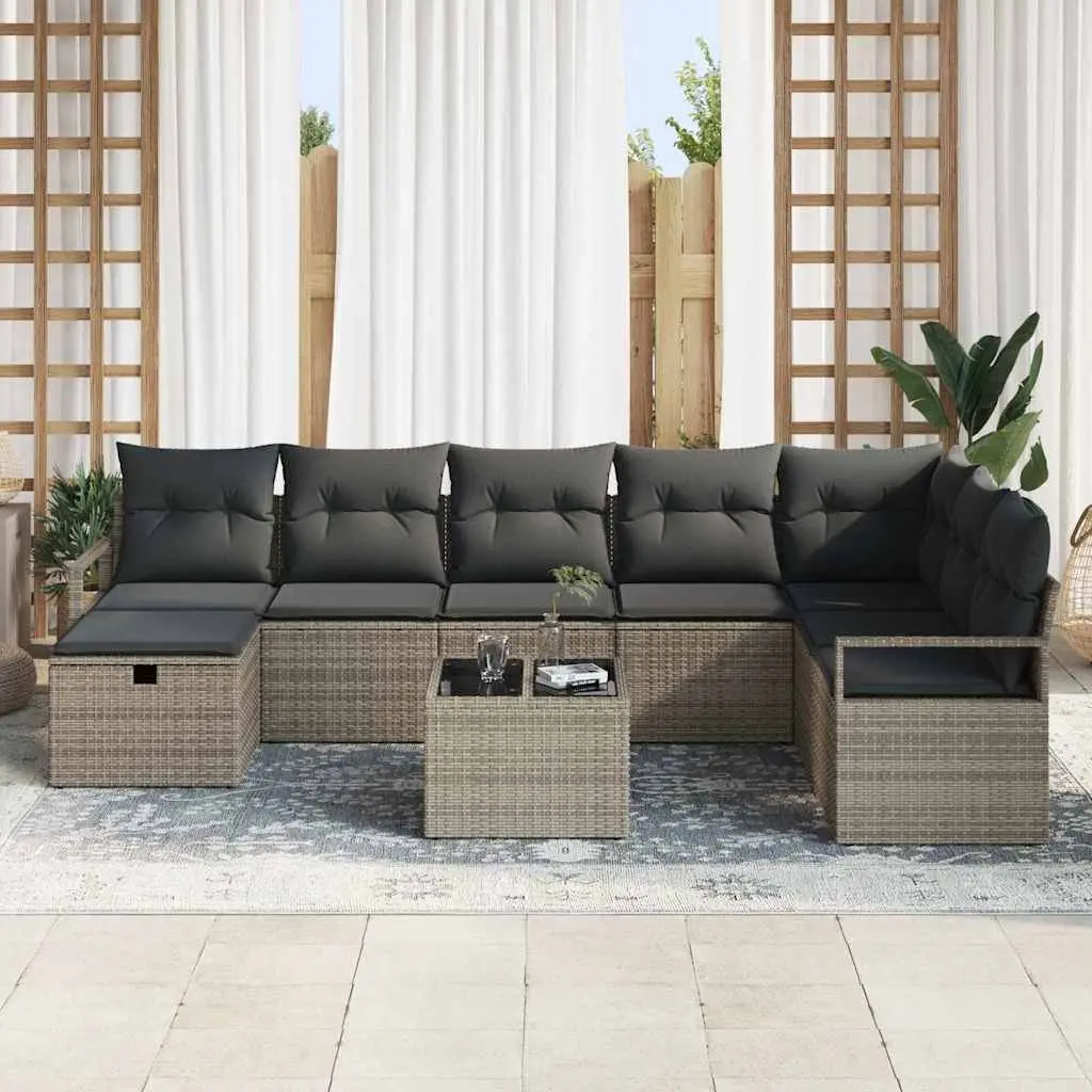 6-Piece Grey Garden Sofa Set