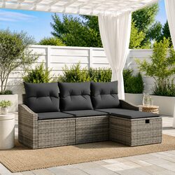 Your Perfect Outdoor Sofa Set: 4 Pieces in Grey