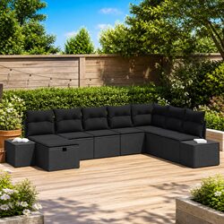Friendly 8-Piece Garden Sofa Set in Black