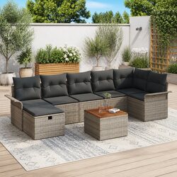 Friendly 8-Piece Modular Garden Sofa Set in Grey