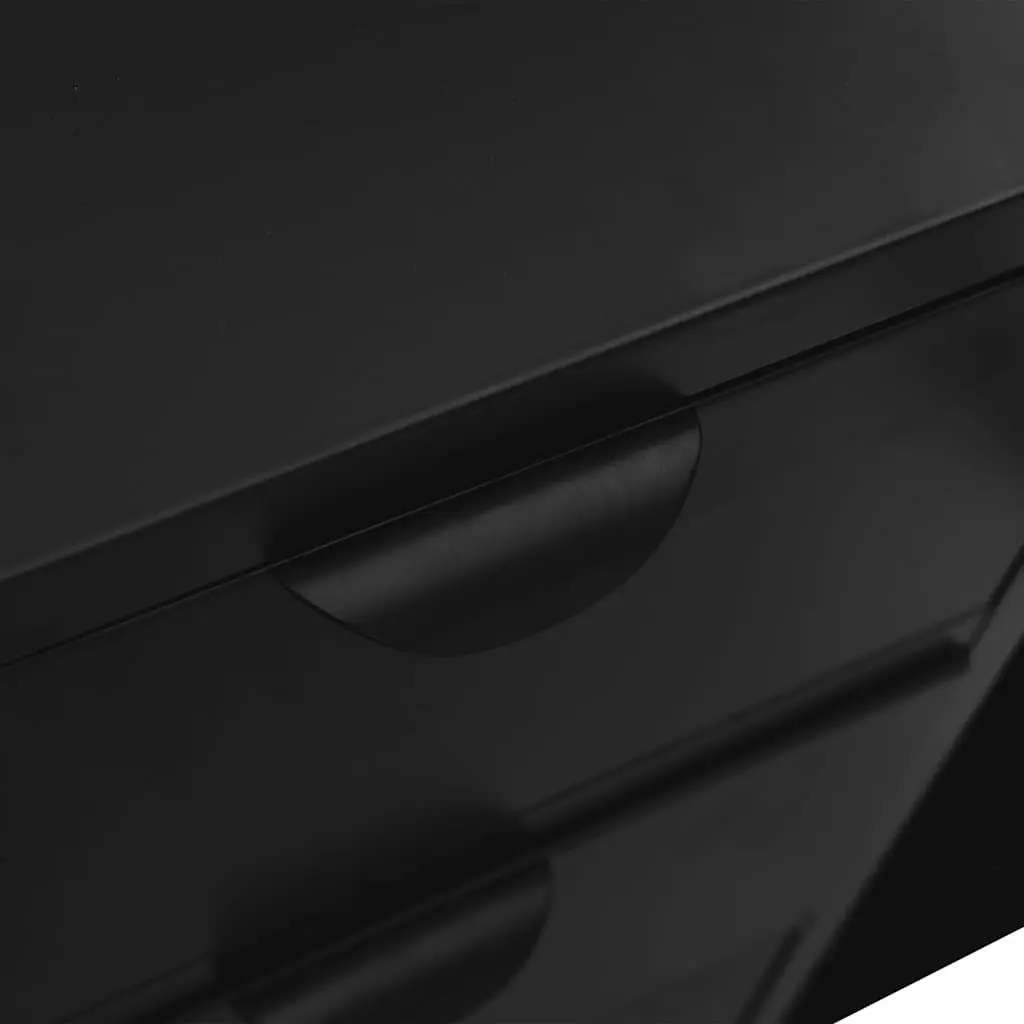 Sideboard Black Steel Frame Tempered Glass 105x35x70 cm