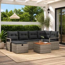 Friendly 7-Piece Modular Sofa Set for Your Patio