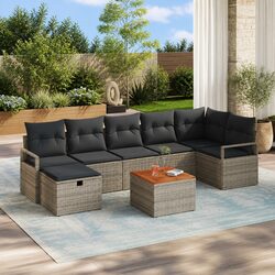 Charming 8-Piece Outdoor Sofa Set in Grey