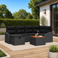 Your Perfect 7-Piece Black Sofa Set for Outdoor Relaxation