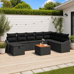 Friendly 9-Piece Garden Sofa Set with Removable Cushions