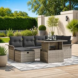 Friendly 7-Piece Modular Garden Sofa Set for You