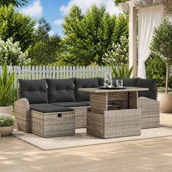 Friendly 7-Piece Garden Sofa Set with Cushion Comfort