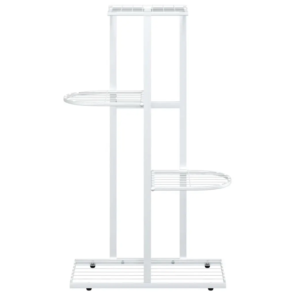 Metal Plant Stand 4-Tier White Display Shelf Garden Home Decoration 43x22x76cm