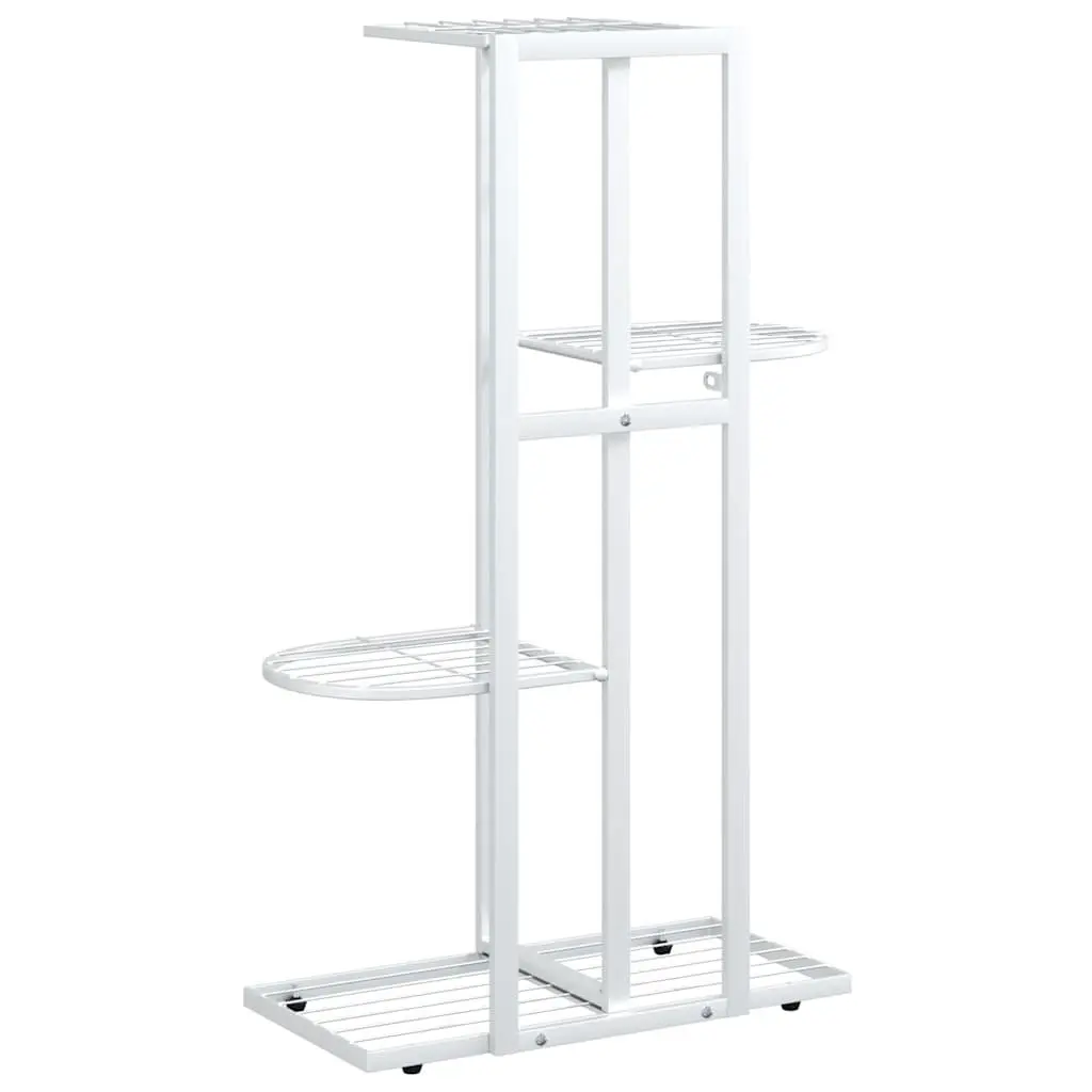 Metal Plant Stand 4-Tier White Display Shelf Garden Home Decoration 43x22x76cm