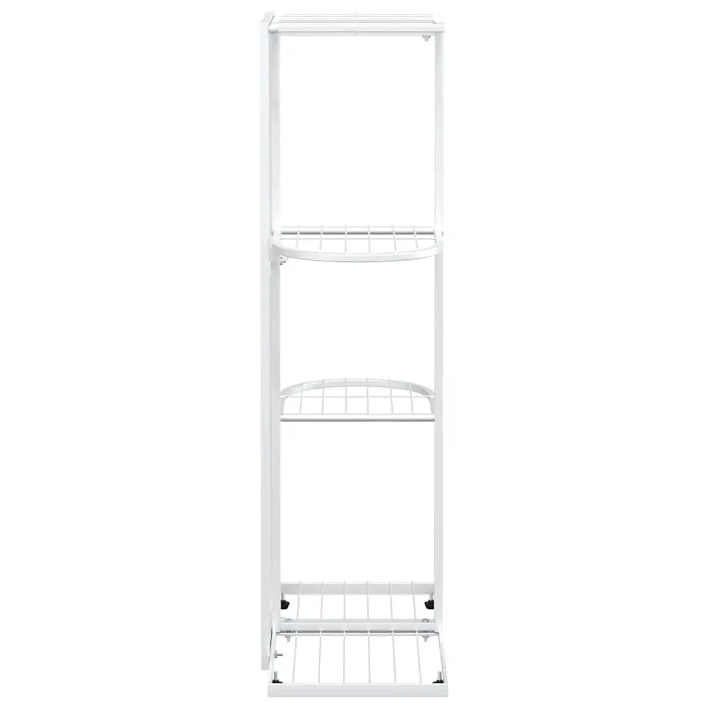 Metal Plant Stand 4-Tier White Display Shelf Garden Home Decoration 43x22x76cm