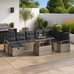Friendly 9-Piece Modular Garden Sofa Set for You