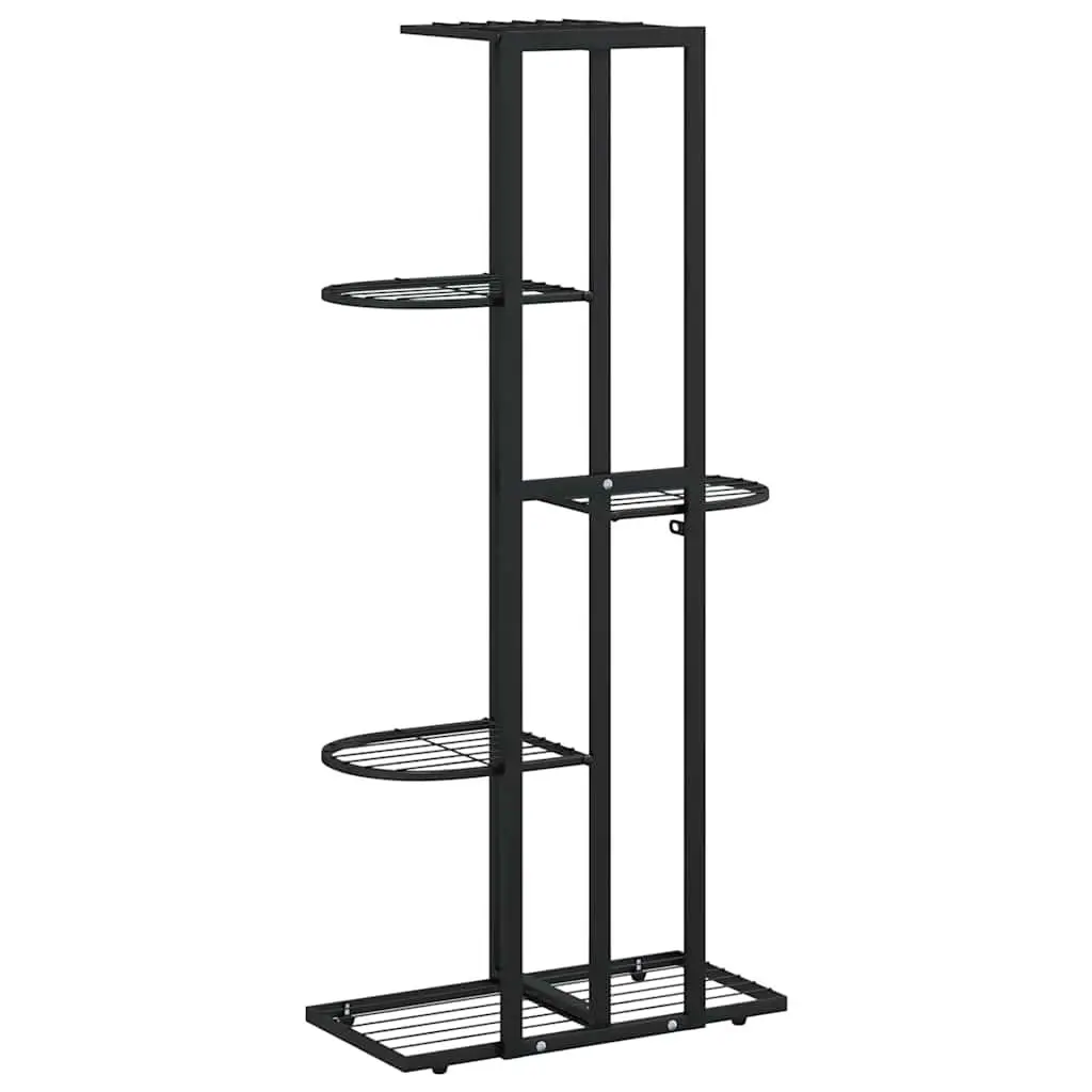 5-Tier Metal Plant Stand Flower Display Rack Garden Home Shelf 43x22x98cm Black
