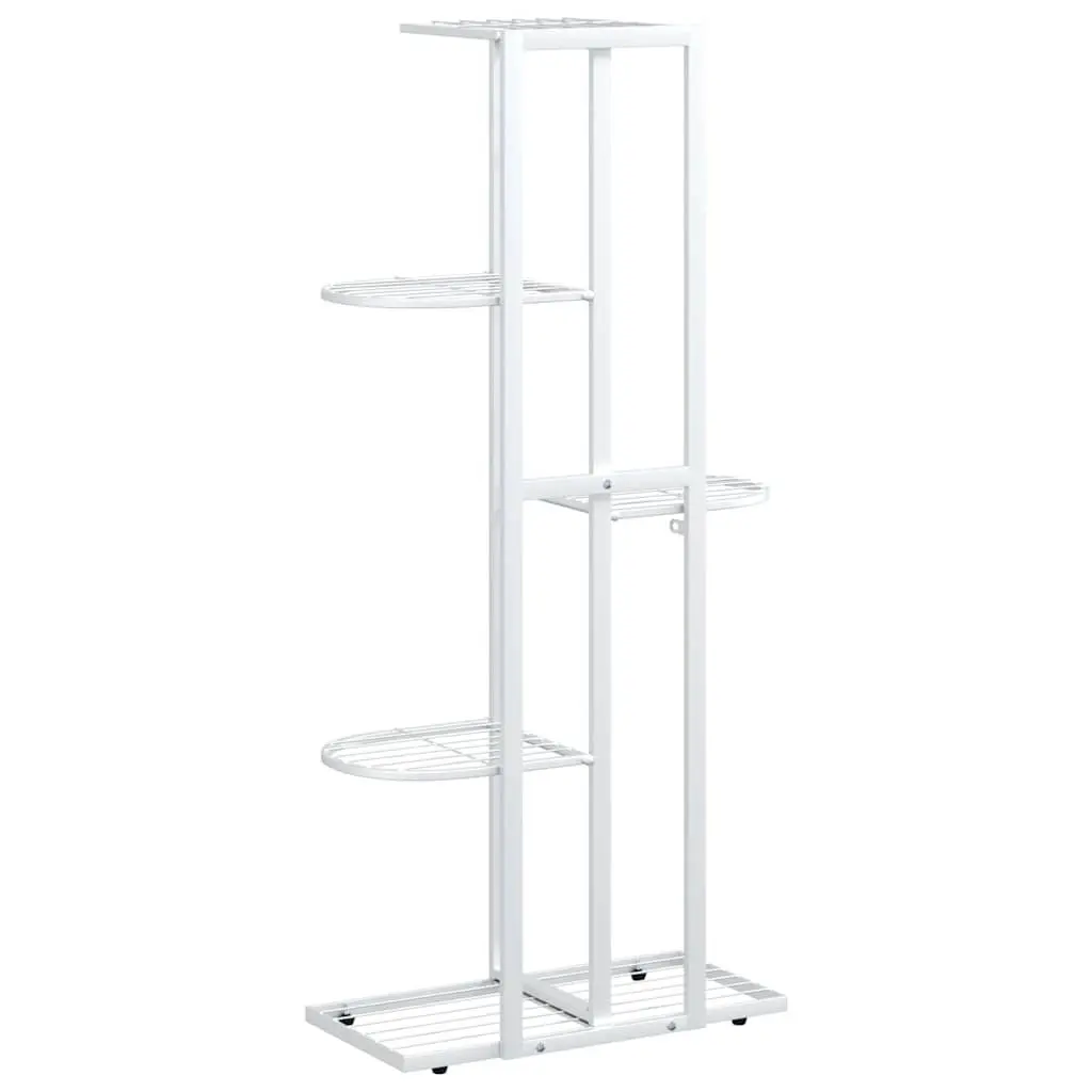 5-Tier Metal Plant Stand White 43 x 22 x 98 cm
