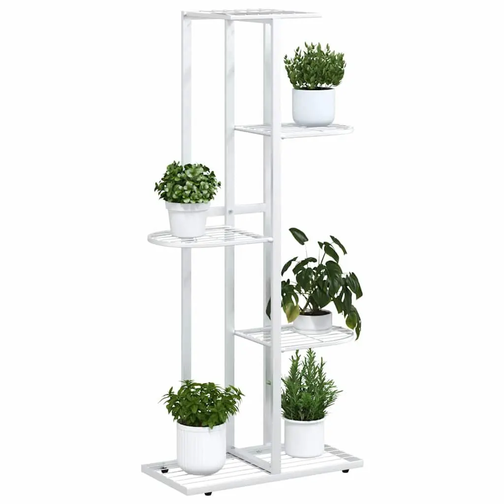 5-Tier Metal Plant Stand White 43 x 22 x 98 cm