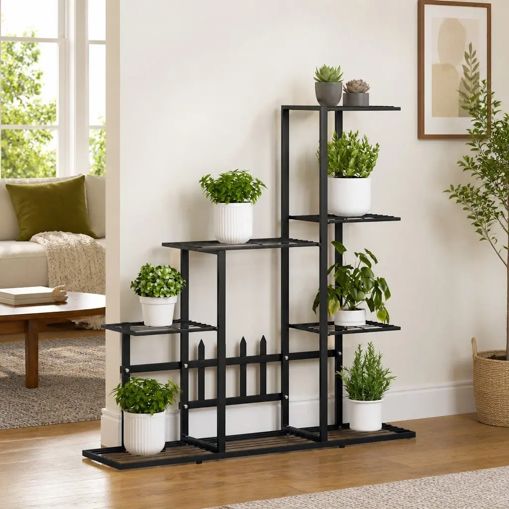 Black Metal Plant Stand for Displaying Plants