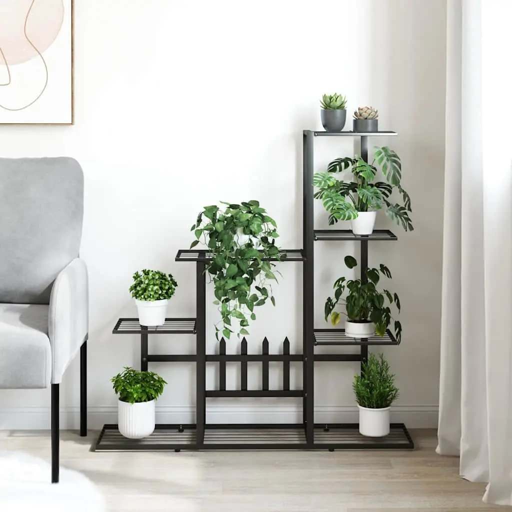 Black Metal Plant Stand for Displaying Plants