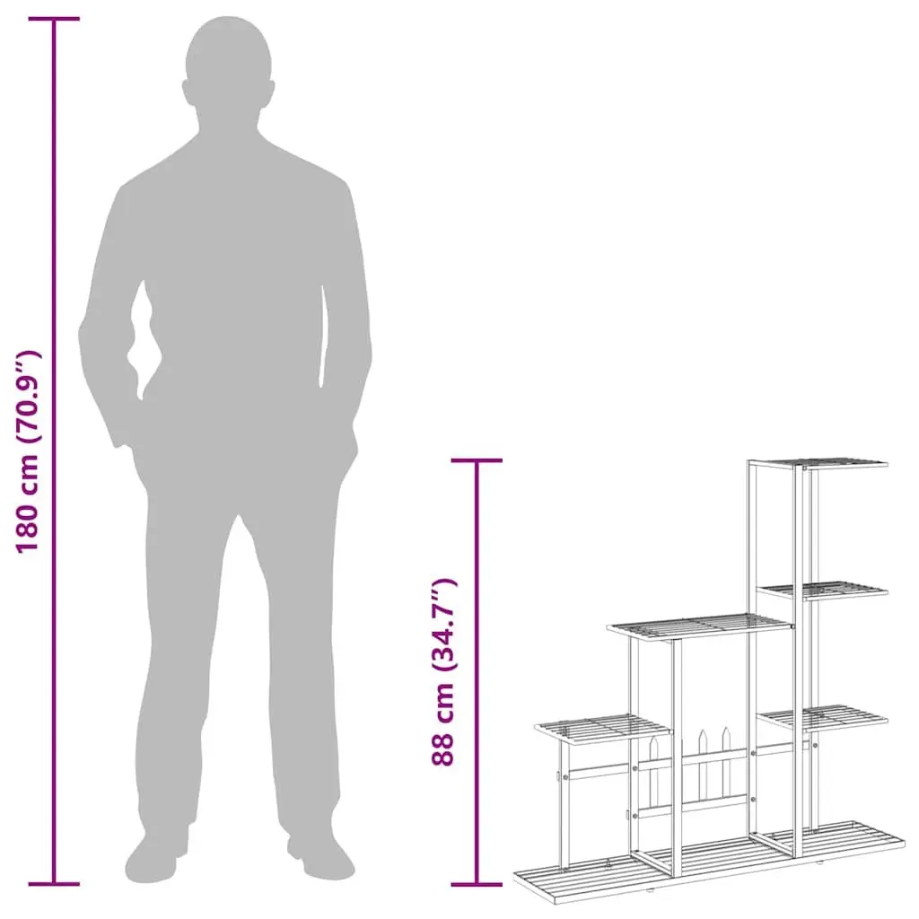Black Metal Plant Stand for Displaying Plants