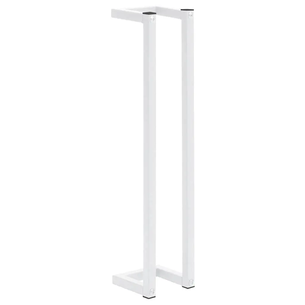 Towel Rack White Wall-Mounted Bathroom Storage Holder Steel Frame Stand