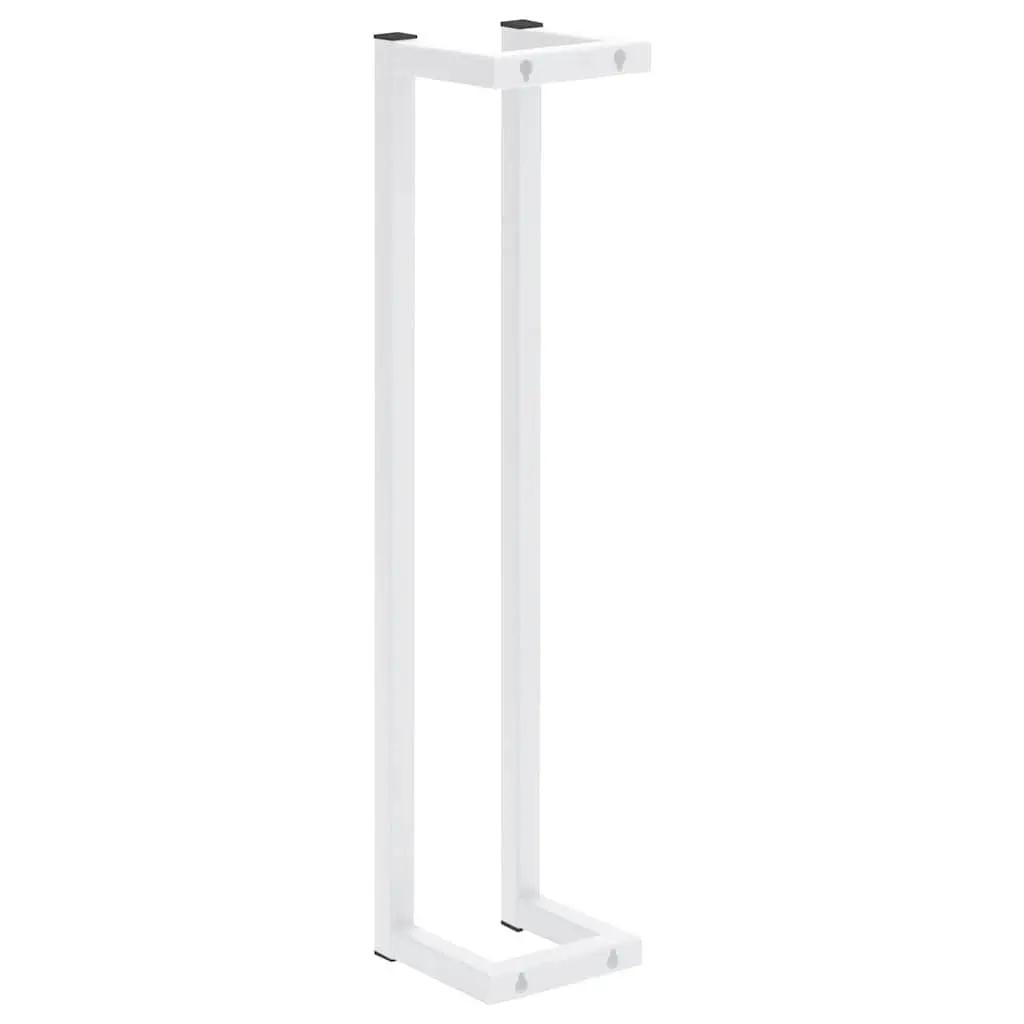 Towel Rack White Wall-Mounted Bathroom Storage Holder Steel Frame Stand