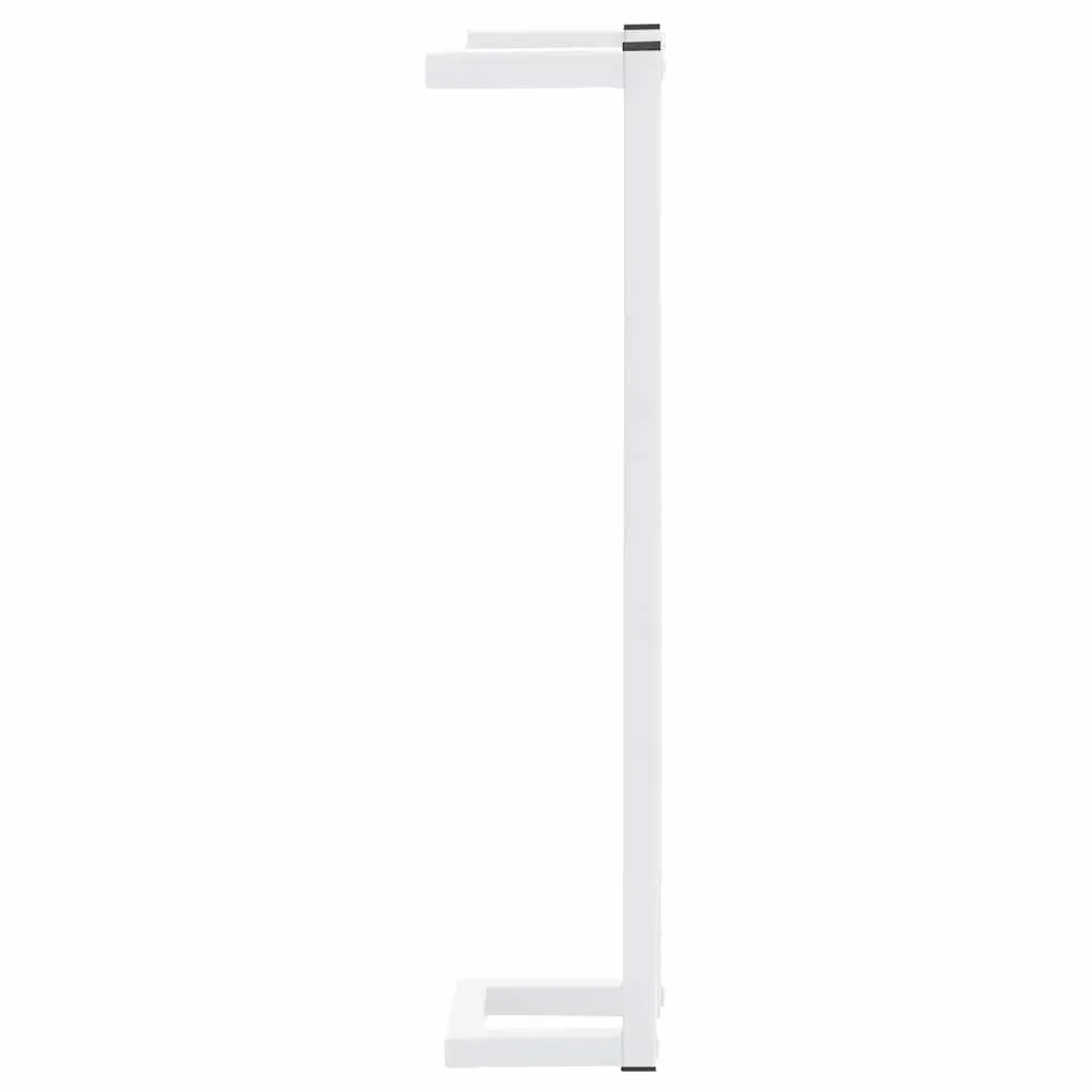 Towel Rack White Wall-Mounted Bathroom Storage Holder Steel Frame Stand