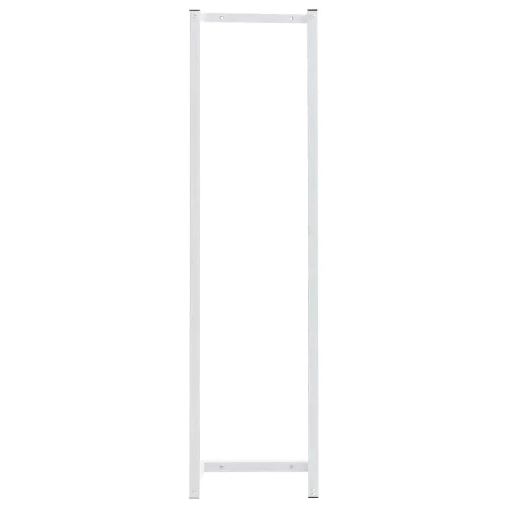 Towel Rack Wall Mount White Steel Bathroom Organizer 25x20x95 cm
