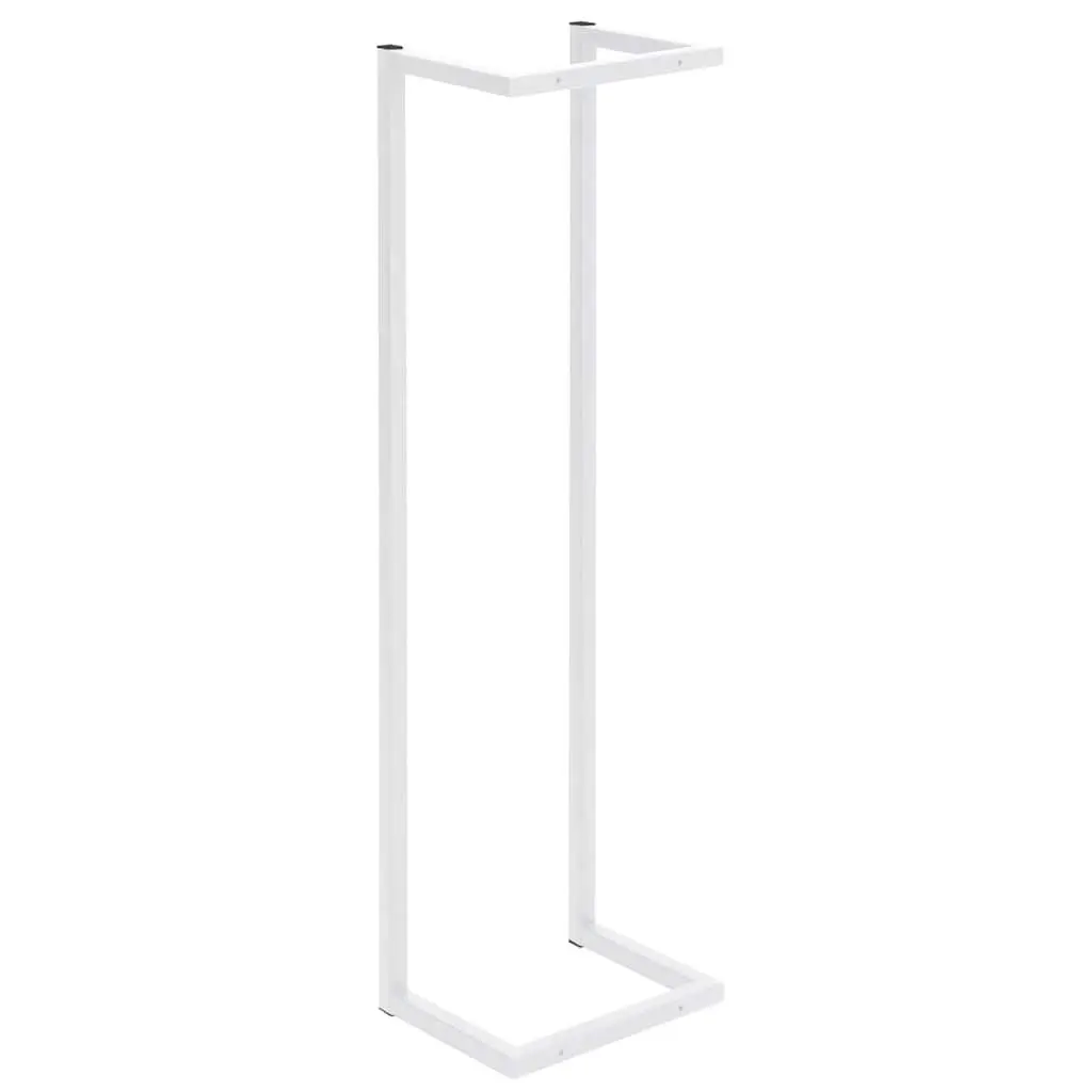 Towel Rack Wall Mount White Steel Bathroom Organizer 25x20x95 cm