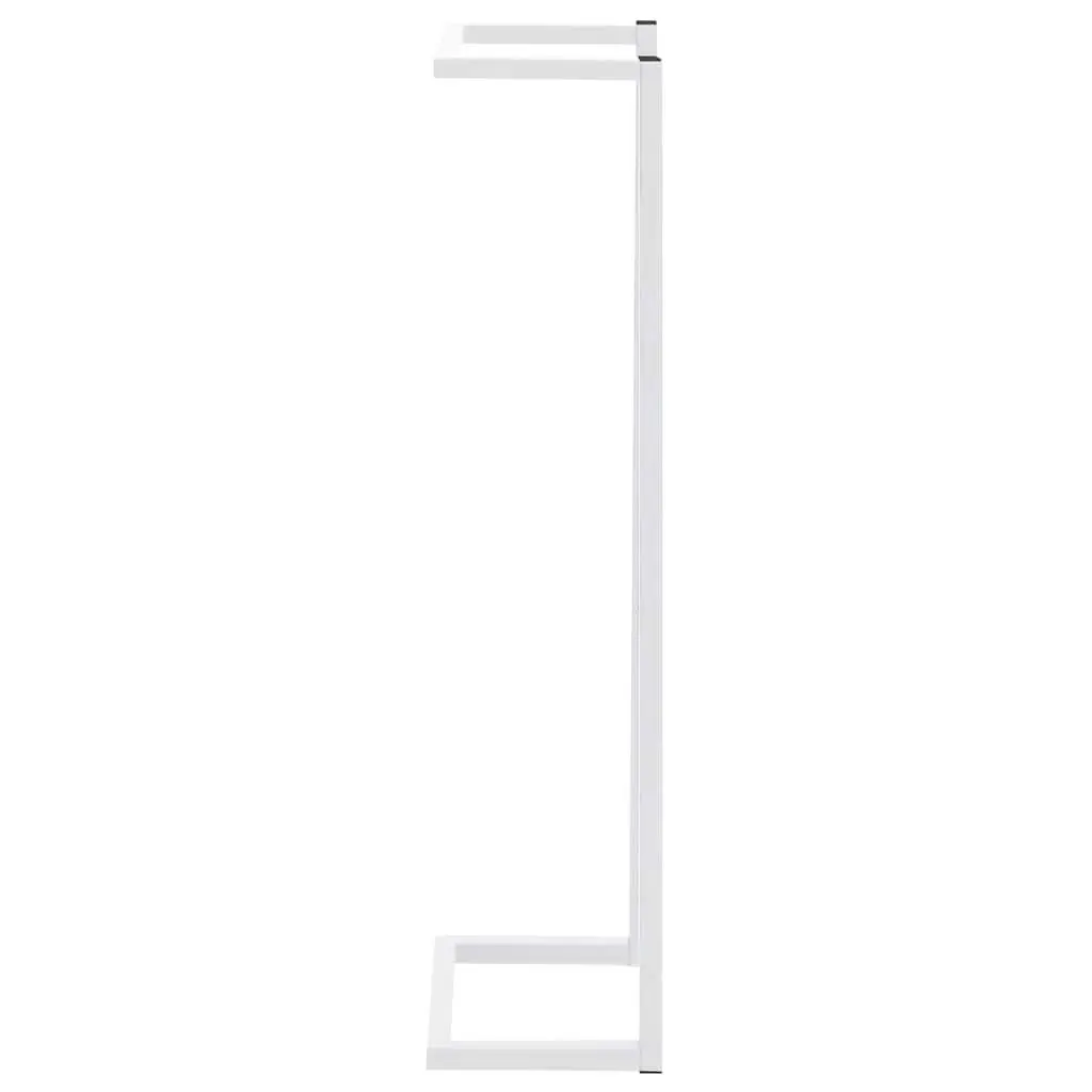 Towel Rack Wall Mount White Steel Bathroom Organizer 25x20x95 cm