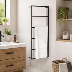 Organize Your Space with a Black Steel Towel Rack