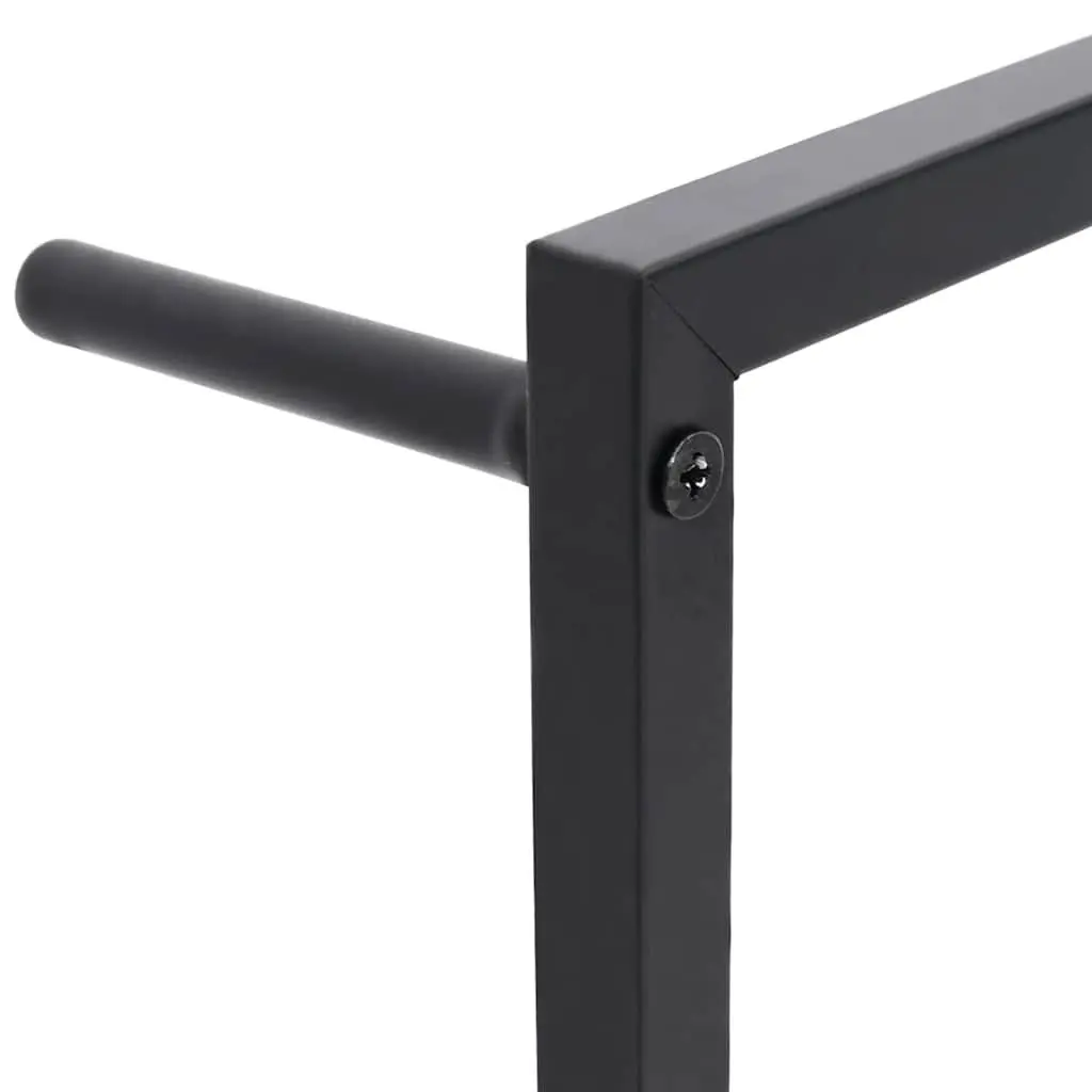 Towel Rack Wall Mount Black Steel Bathroom Storage Holder 45 x 10 x 115 cm
