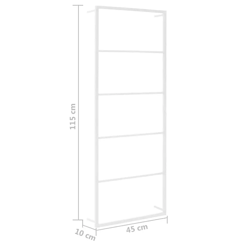 Towel Rack Wall Mount Steel White 45x10x115 cm