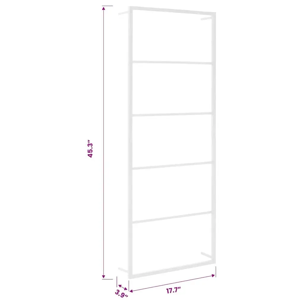 Towel Rack Wall Mount Steel White 45x10x115 cm