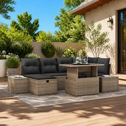 Friendly 7-Piece Modular Sofa Set for Your Garden