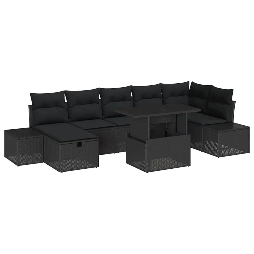 Garden Sofa Set 8pcs Outdoor Modular Lounge Poly Rattan Corner Sofa Patio Set
