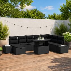 Comfortable 9 Piece Garden Sofa Set with Storage