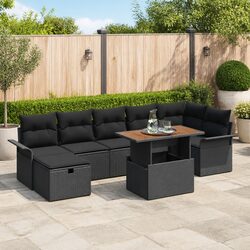 Comfortable 8-Piece Height-Adjustable Outdoor Sofa Set