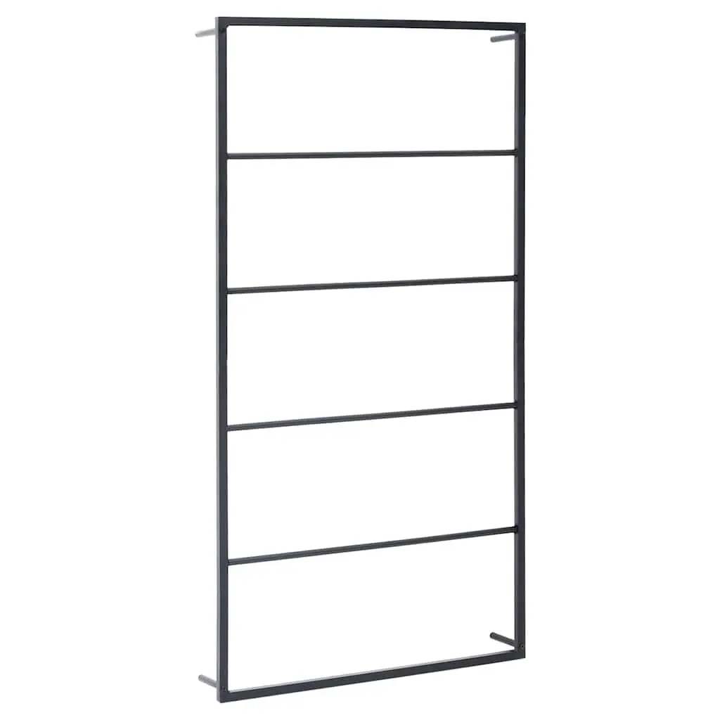 Black Steel Towel Rack Wall Mounted Bathroom Organizer 60 x 10 x 116 cm