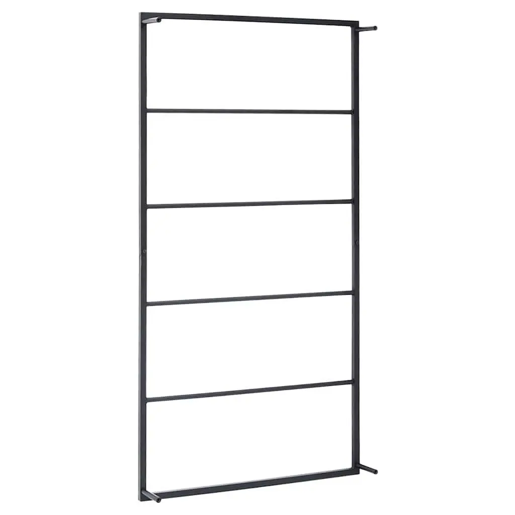 Black Steel Towel Rack Wall Mounted Bathroom Organizer 60 x 10 x 116 cm